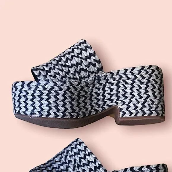 Zara Yute Mia Platform Slide Sandals Black and Beige New - Picture 3 of 13